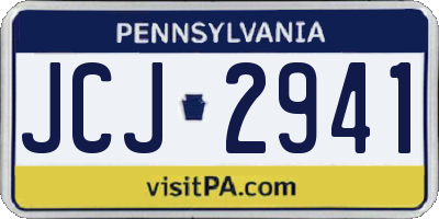 PA license plate JCJ2941