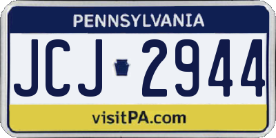 PA license plate JCJ2944