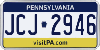 PA license plate JCJ2946