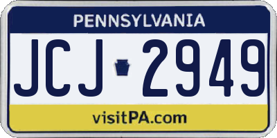 PA license plate JCJ2949
