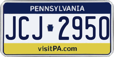 PA license plate JCJ2950