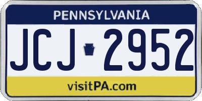 PA license plate JCJ2952