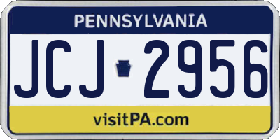 PA license plate JCJ2956