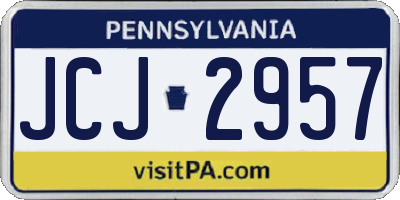 PA license plate JCJ2957