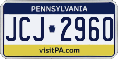 PA license plate JCJ2960