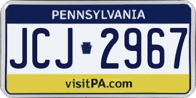 PA license plate JCJ2967
