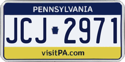 PA license plate JCJ2971