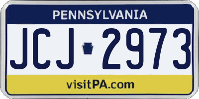 PA license plate JCJ2973