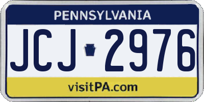 PA license plate JCJ2976