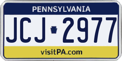 PA license plate JCJ2977
