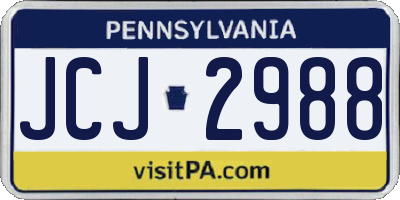 PA license plate JCJ2988
