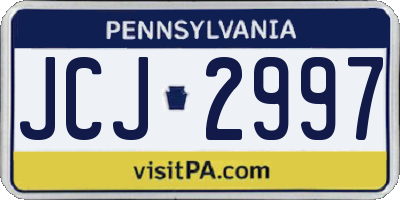 PA license plate JCJ2997