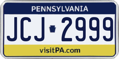 PA license plate JCJ2999