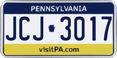 PA license plate JCJ3017