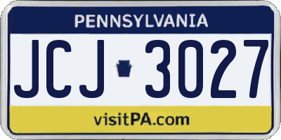 PA license plate JCJ3027