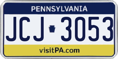 PA license plate JCJ3053