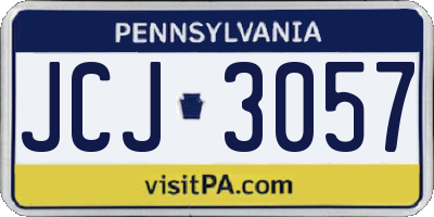 PA license plate JCJ3057