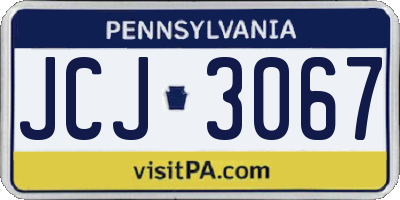 PA license plate JCJ3067