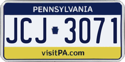 PA license plate JCJ3071