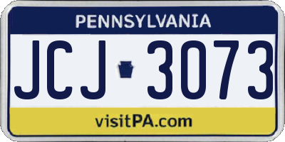 PA license plate JCJ3073