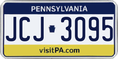 PA license plate JCJ3095