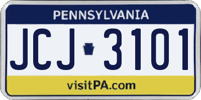 PA license plate JCJ3101