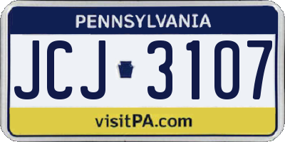 PA license plate JCJ3107