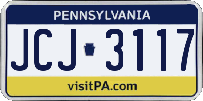 PA license plate JCJ3117