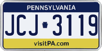 PA license plate JCJ3119