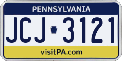 PA license plate JCJ3121