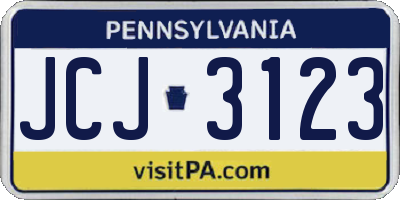 PA license plate JCJ3123