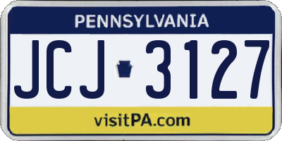PA license plate JCJ3127