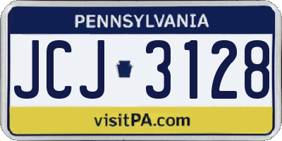 PA license plate JCJ3128