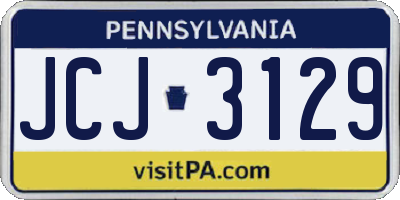 PA license plate JCJ3129