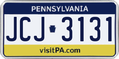 PA license plate JCJ3131