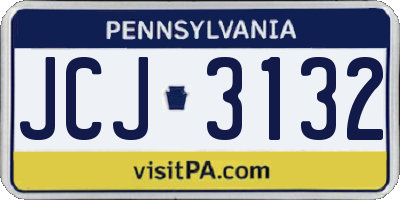 PA license plate JCJ3132