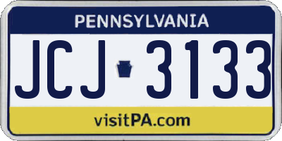 PA license plate JCJ3133