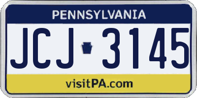 PA license plate JCJ3145