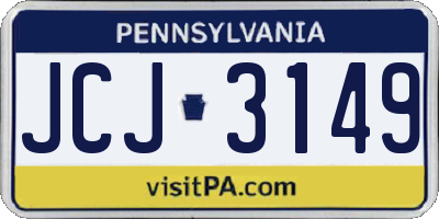 PA license plate JCJ3149
