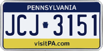 PA license plate JCJ3151