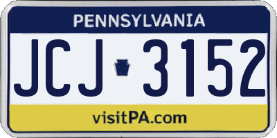 PA license plate JCJ3152