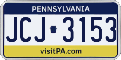 PA license plate JCJ3153