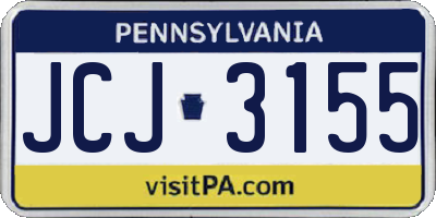 PA license plate JCJ3155