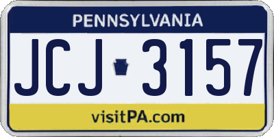 PA license plate JCJ3157
