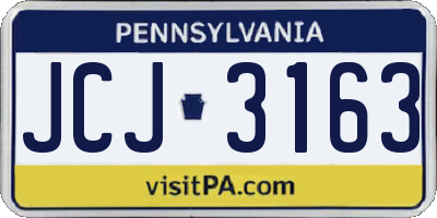 PA license plate JCJ3163