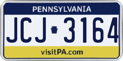 PA license plate JCJ3164