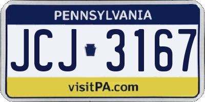 PA license plate JCJ3167
