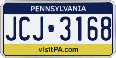 PA license plate JCJ3168