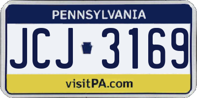 PA license plate JCJ3169