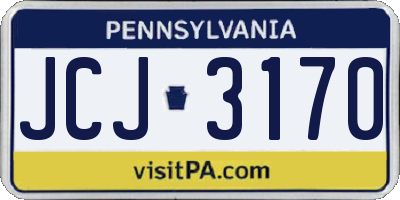 PA license plate JCJ3170